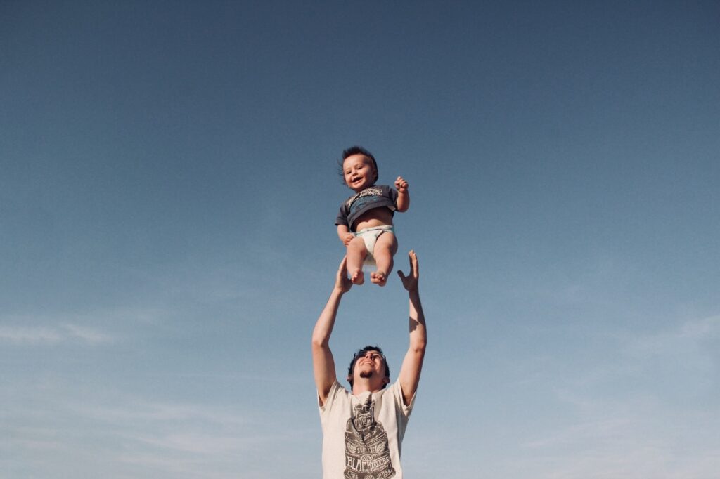 Papa und Sohn