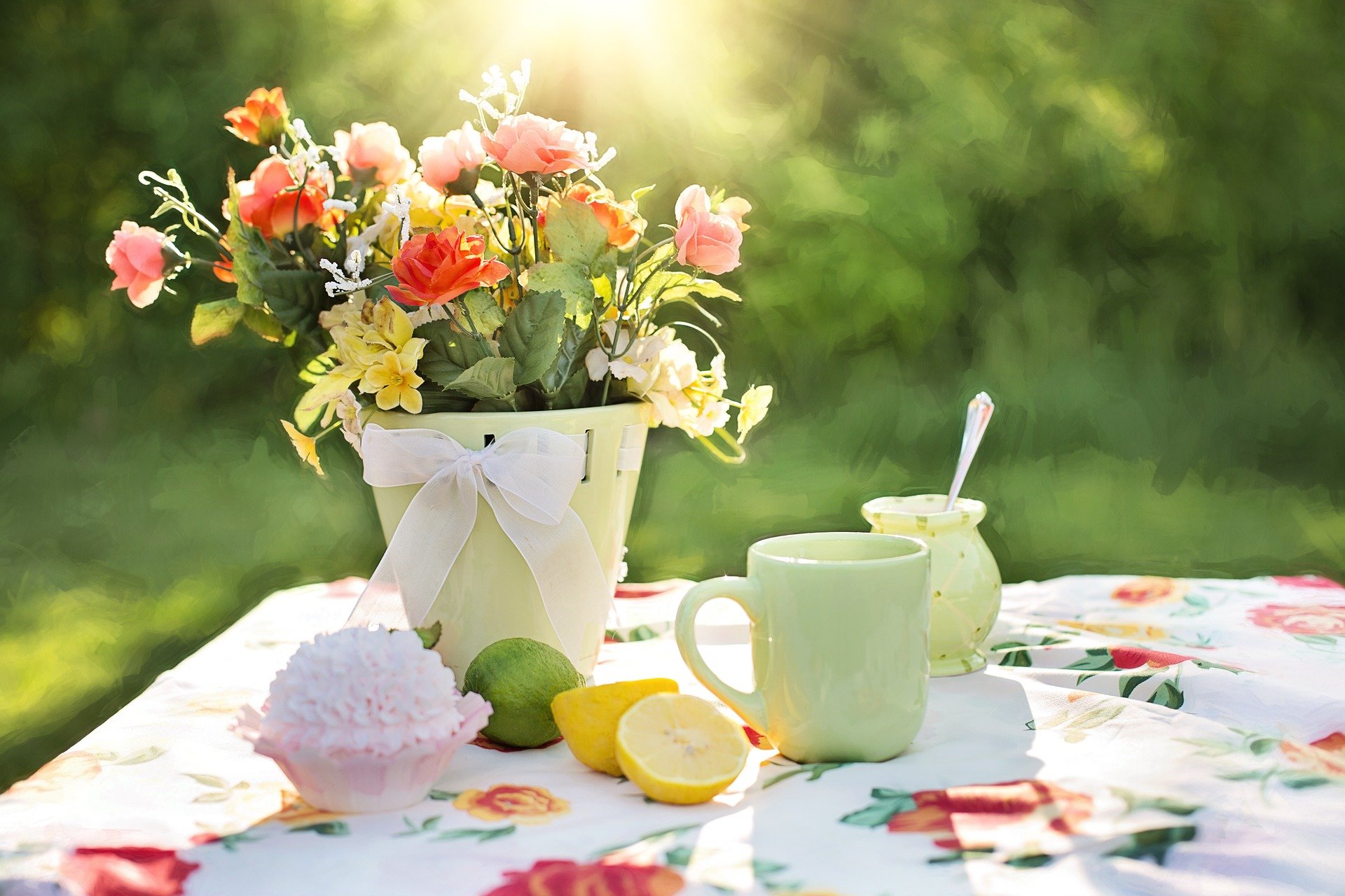 Gedeckter Tisch im Garten