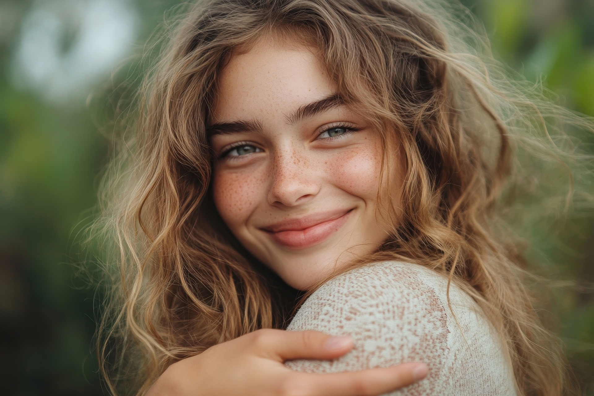 Natürliche Schönheit mit lockigem Haar | Extensions