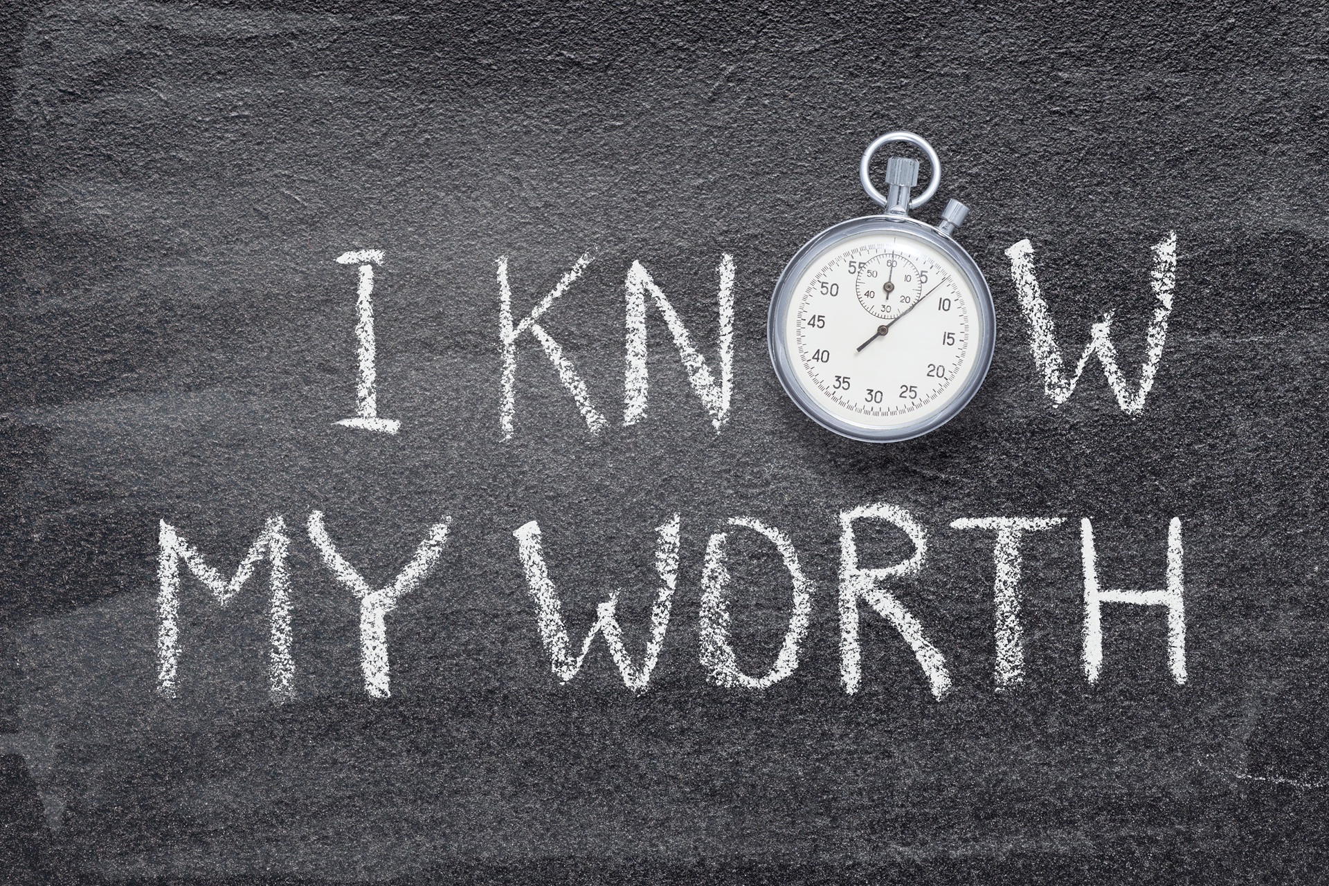 Tafel mit Schriftzug über Selbstwert | Extensions